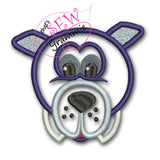 Puppy with Bone 3D Applique Design