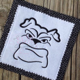 Bulldog Face Embroidery Design