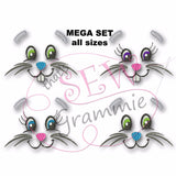 Bunny Faces Embroidery Design for Towels - MEGA SET