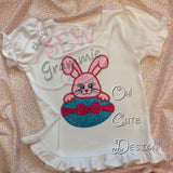Bunny Girl w Easter Egg Applique Design