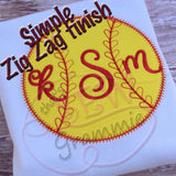 Girlie Softball Applique Design