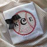 Girlie Softball Applique Design