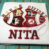 House Divided Football Applique Design