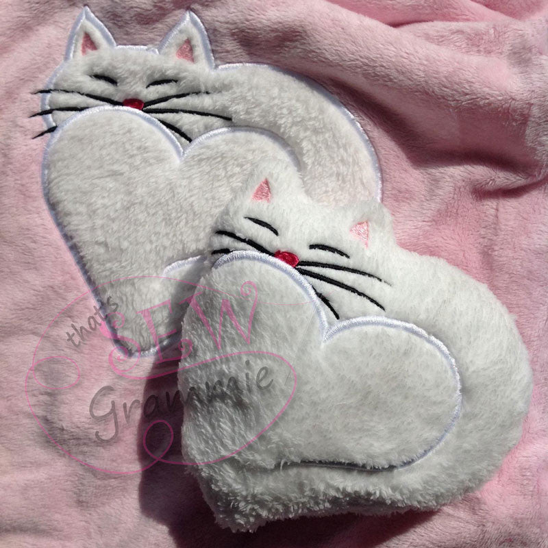 Kitty Heart Applique & Cuddler Design SET