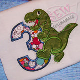 T Rex Applique Design Full Number set 1-6