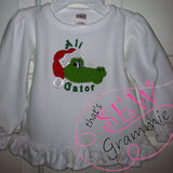 Santa Gator Head Applique Design