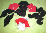 In the Hoop Lips & Mustache QUICK STITCH Lolli-Proppie SET for Valentine Lollipops