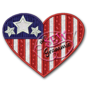 American Love Applique Design