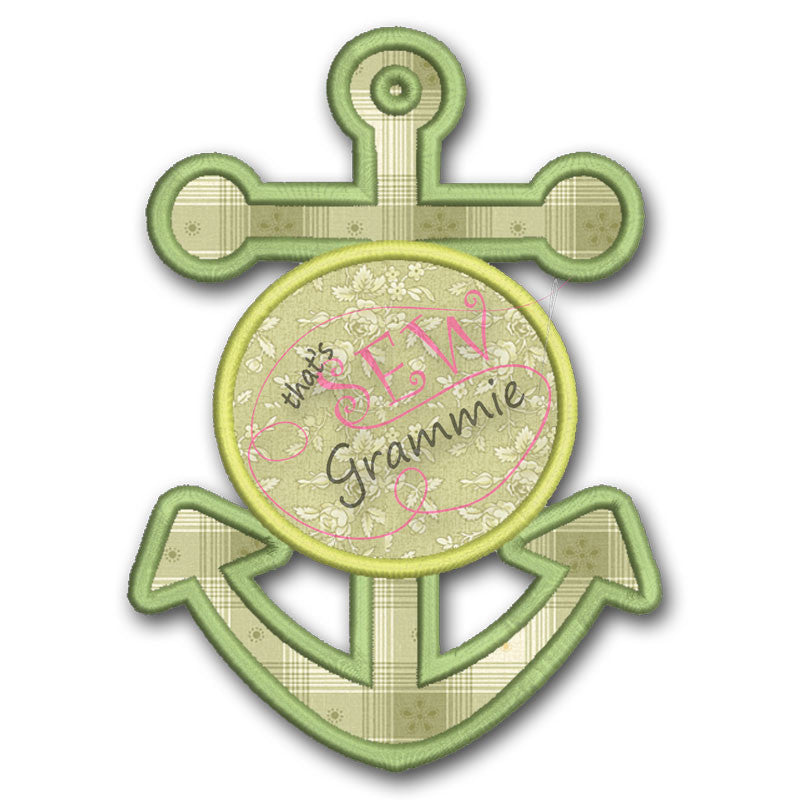 Anchor Font Frame Applique Design