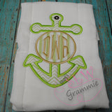 Anchor Font Frame Applique Design