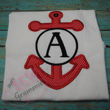 Anchor Font Frame Applique Design