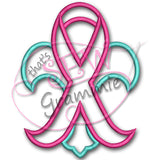 Awareness Fleur De Lis Applique Design