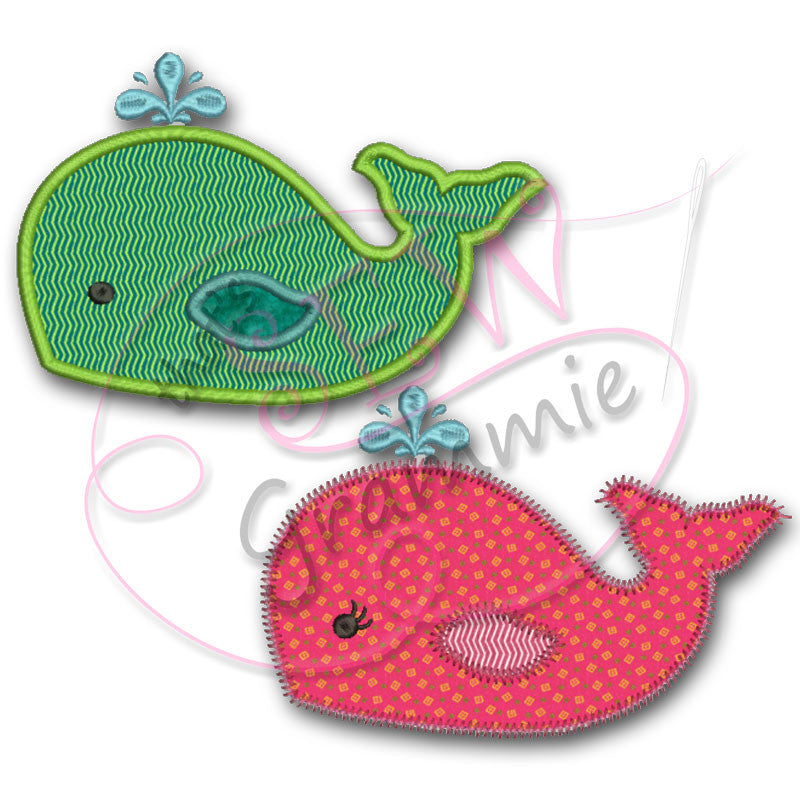 Baby Whale Applique Design