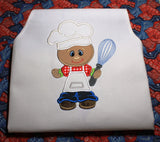 Baking Ginger BOY w Whisk Applique Design