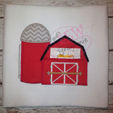 Barn with Silo Applique Design
