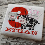 Barnyard Birthday THREE Applique Design