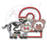 Barnyard Birthday TWO Applique Design