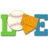Softball Baseball LOVE Raggy Applique Design