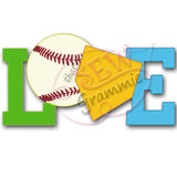 Baseball LOVE Raggy Applique Design
