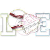 Baseball LOVE Raggy Applique Design