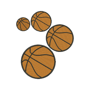 Basketball Embroidery Design - multiple sizes