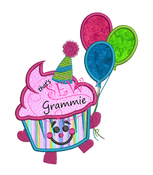 Birthday Cupcake Applique Design