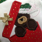 Gift Boxed Bear Applique Design
