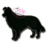 Border Collie Silhouette Applique Design