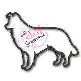 Border Collie Silhouette Applique Design