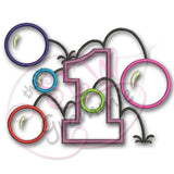 Bouncy Balls Number ONE Applique Design