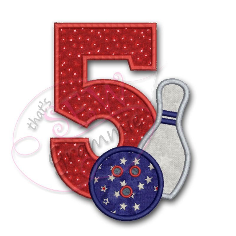 Bowling #5 Applique Design