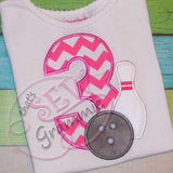 Bowling #3 Applique Design