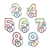 Bowling Number Applique Full Set 3-9