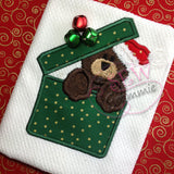 Gift Boxed Bear Applique Design