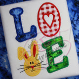 Bunny LOVE Applique Design