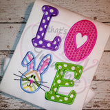Bunny LOVE Applique Design