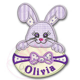 Bunny Girl w Easter Egg Applique Design