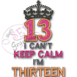 Can't KEEP CALM Applique Design SET 1-13
