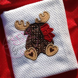 Christmas Moose Applique Design