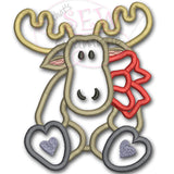 Christmas Moose Applique Design