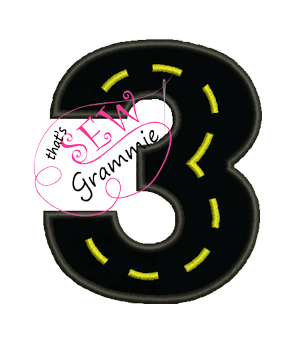 Cruisin' Number THREE Applique Design