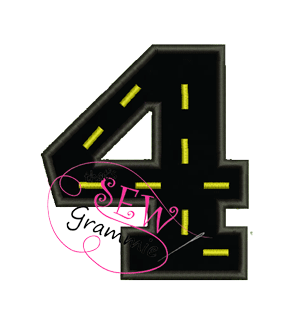 Cruisin' Number FOUR Applique Design