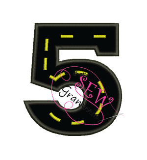 Cruisin' Number FIVE Applique Design