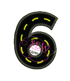 Cruisin' Numbers 1 thru 6 Applique Design SET
