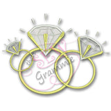 Diamond Ring Applique Design