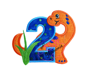 Dino Birthday TWO Applique Designs