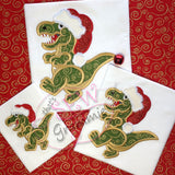 T Rex Santa Applique Design Santa-saurus T-Rex