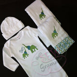 Elephant Mama and Baby Applique Design
