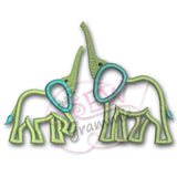 Elephant Mama and Baby Applique Design