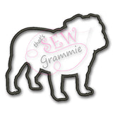 English Bulldog Silhouette Applique Design